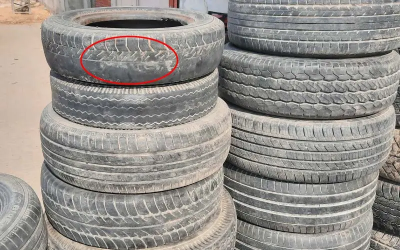 Worn Treads of tire