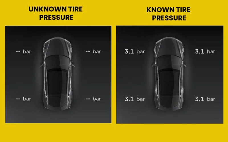Tesla Displayed Tire Pressure